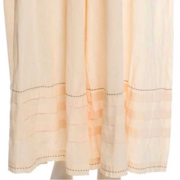 Agua Bendita Pants Palazzo All cotton handmade hand stitched cream Tag: M L NWT - Picture 5 of 16